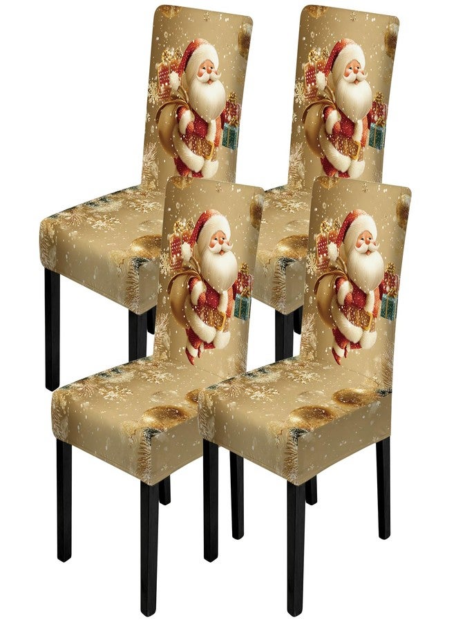 ANNA QUEEN Christmas Chair Covers Set of 4 Christmas Dining Protector Stretch Slipcovers Removable Washable for Dining Farmhouse Hotel Party Wedding (Style17) - Image 1